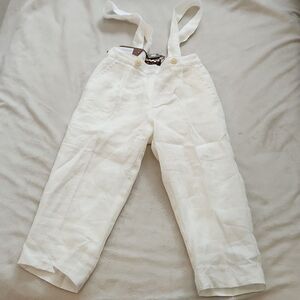 Linen suspender pants